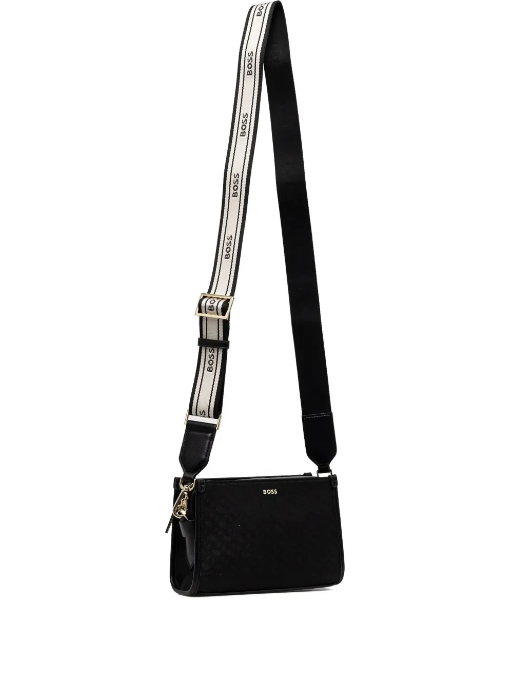 Hugo Boss Zip-top Crossbody Bag In Black