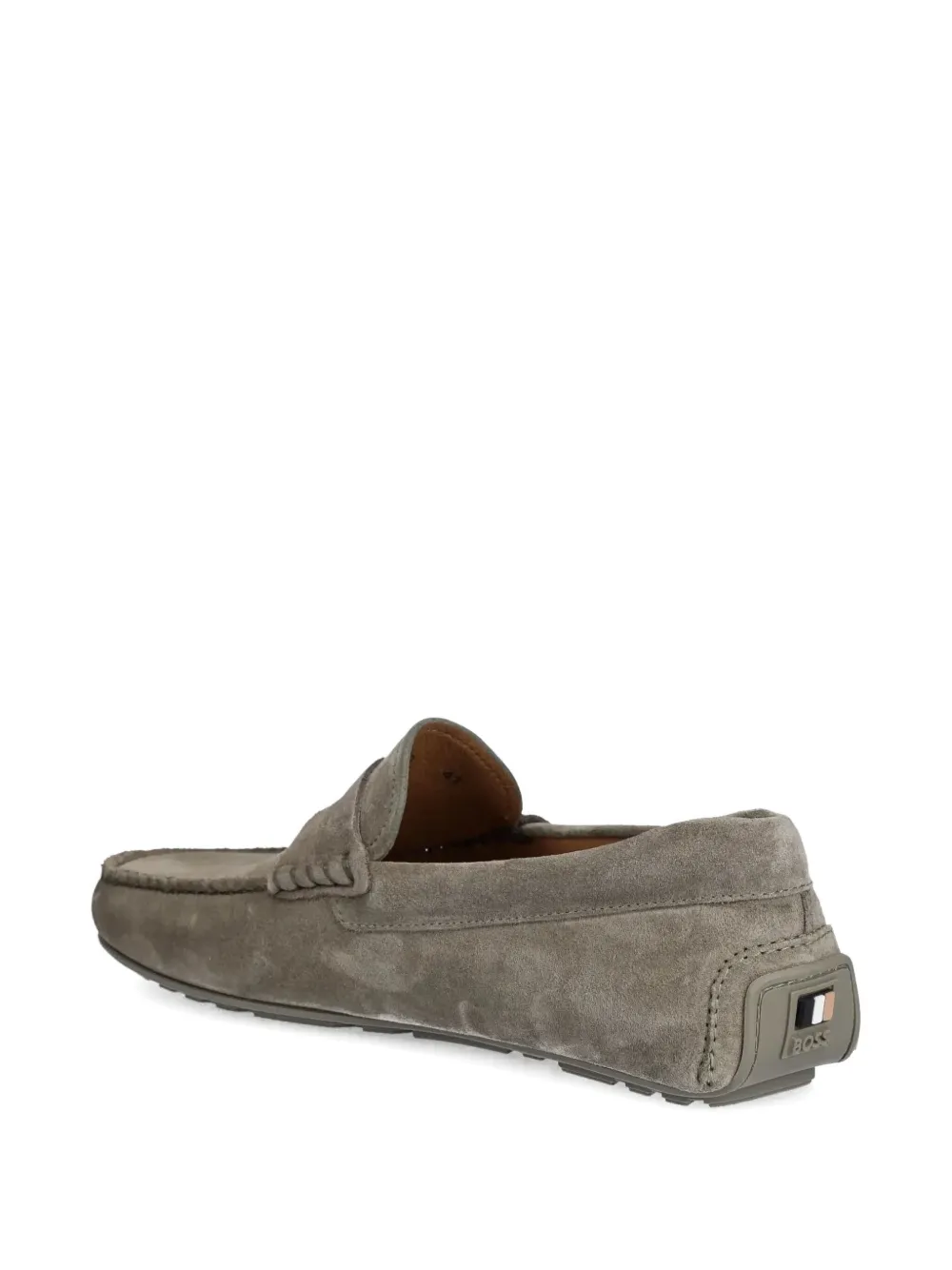 BOSS penny-slot suede loafers - Groen