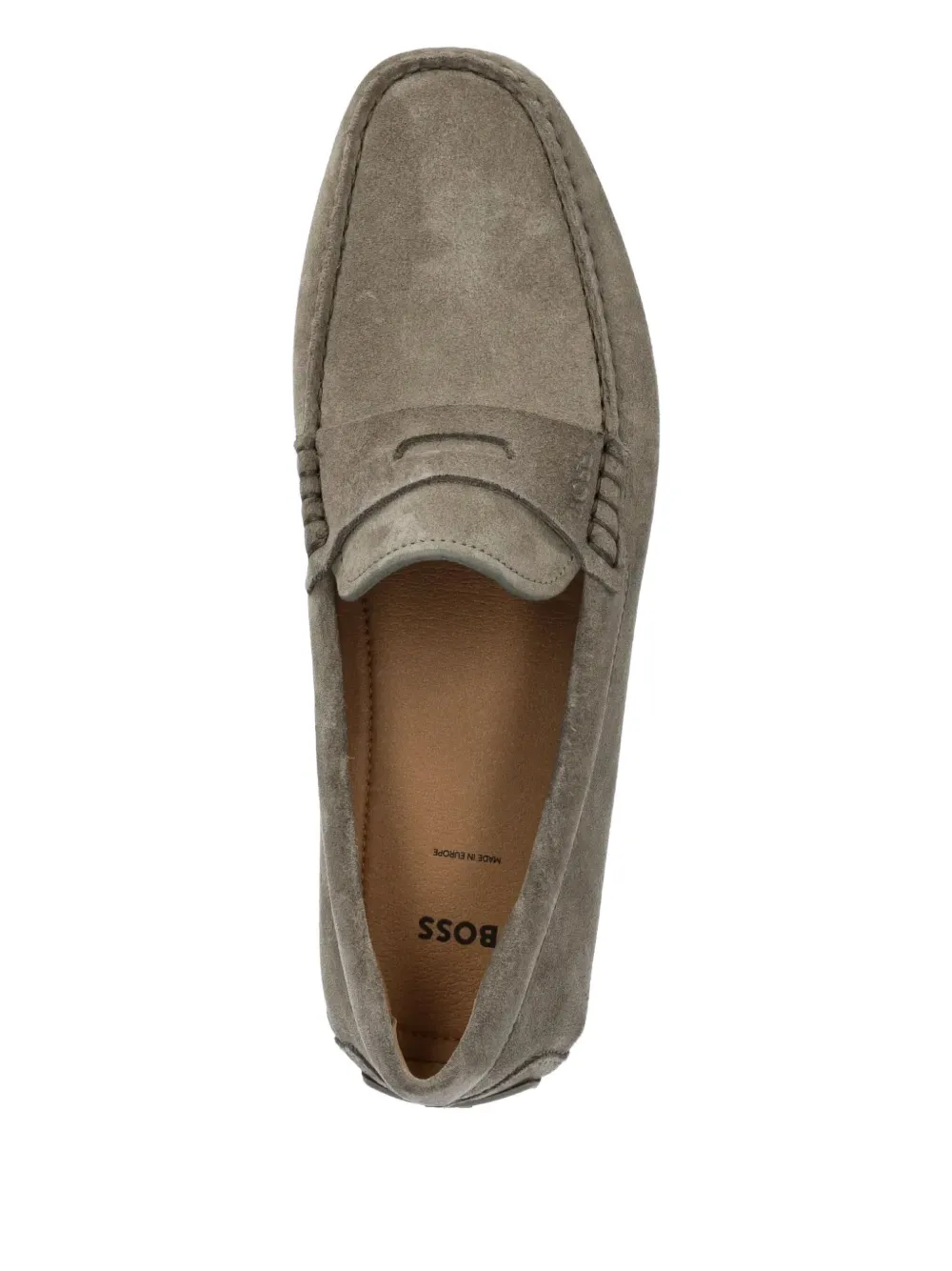 BOSS penny-slot suede loafers Green