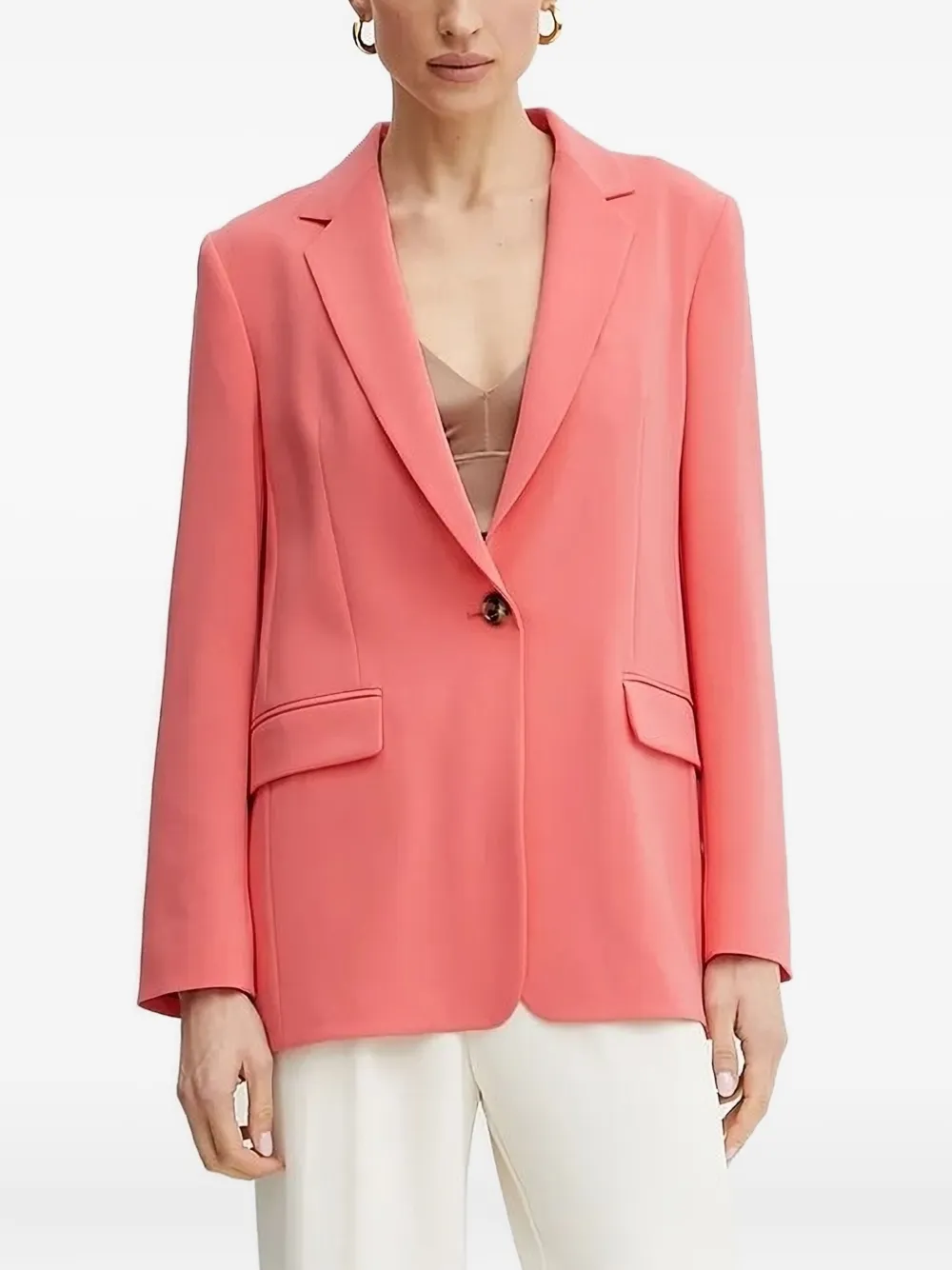 Hugo Boss Single-button Notched-lapel Blazer In Pink