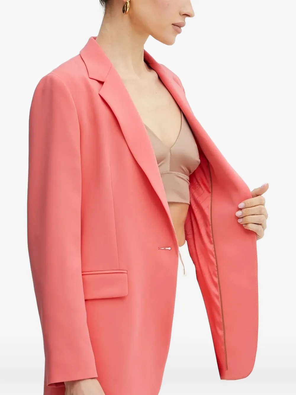 Hugo Boss Single-button Notched-lapel Blazer In Pink