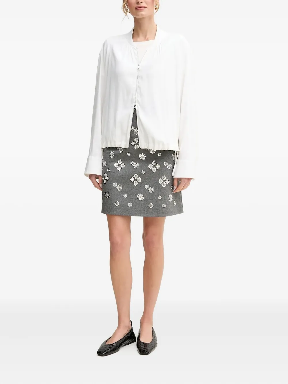 Hugo Boss Drawstring Cuff Jacket In White