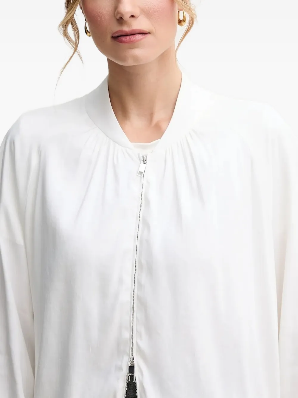 Hugo Boss Drawstring Cuff Jacket In White