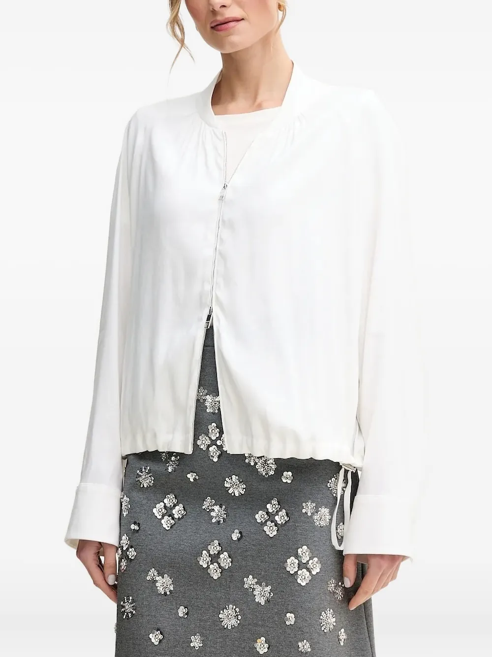Hugo Boss Drawstring Cuff Jacket In White