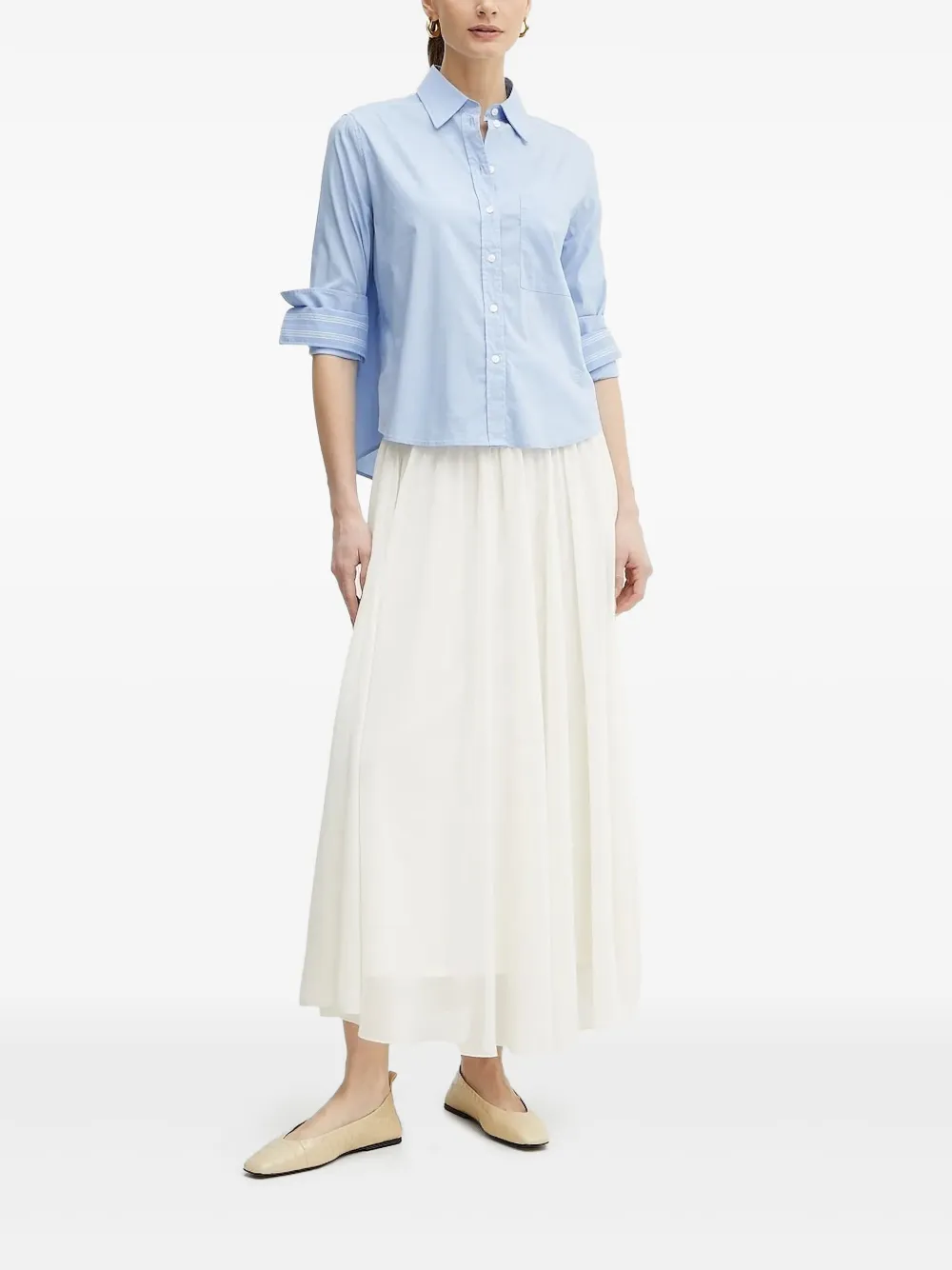 BOSS pinstripe embroidered shirt | Blue | Image 1
