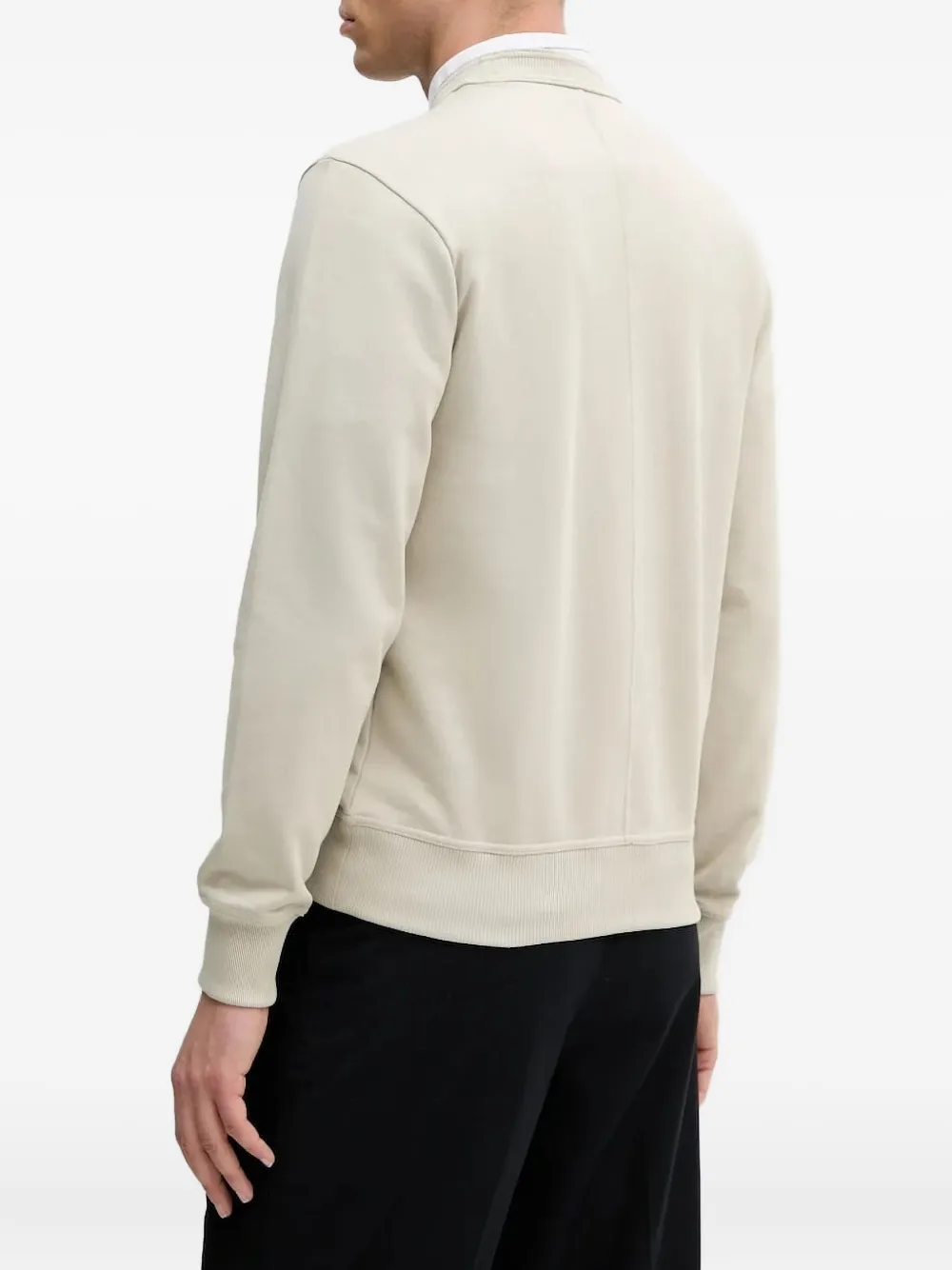 BOSS logo-plaque crew-neck sweatshirt - Beige