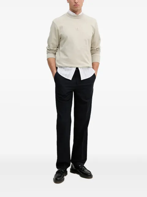 BOSS logo-plaque crew-neck sweatshirt
