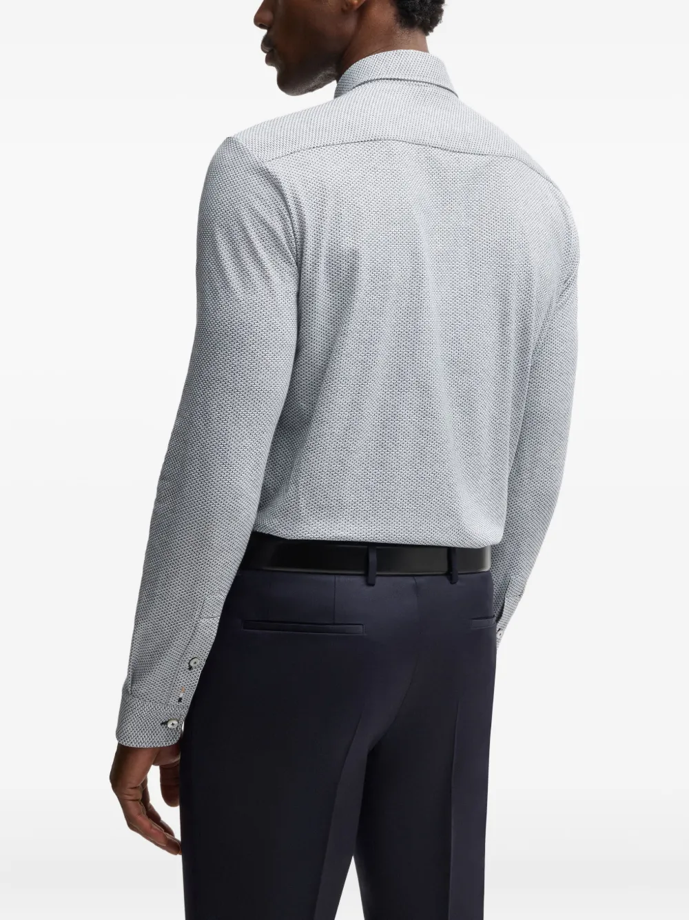 BOSS Overhemd met textuur Blauw