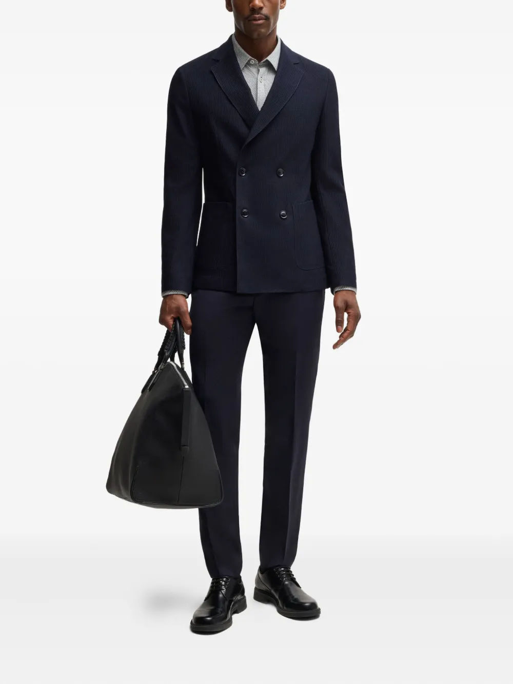 BOSS قميص قطن بأكمام طويلة وملمس مميز | Image 2