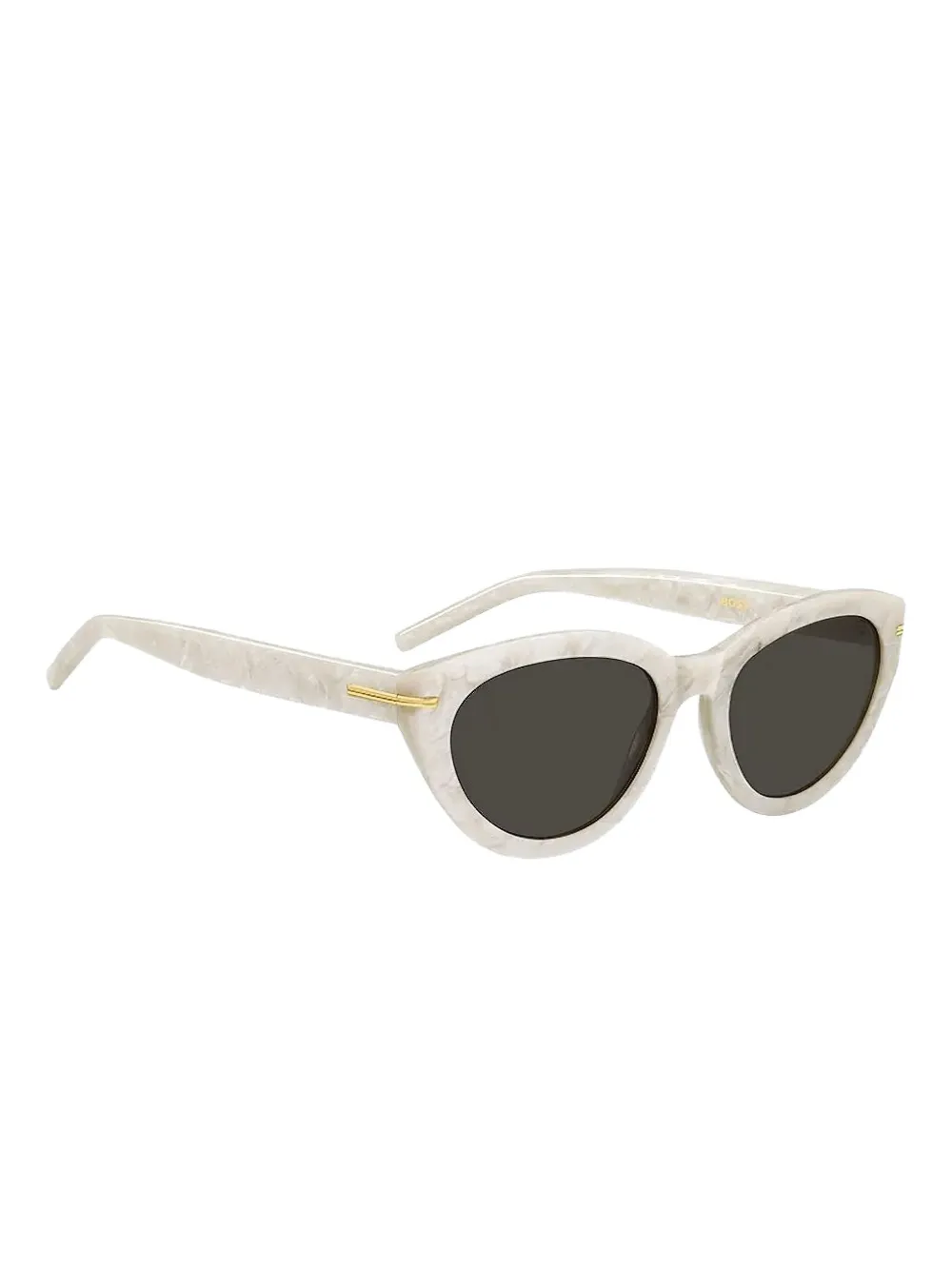 BOSS Zonnebril met cat-eye montuur en marmer-effect - Beige