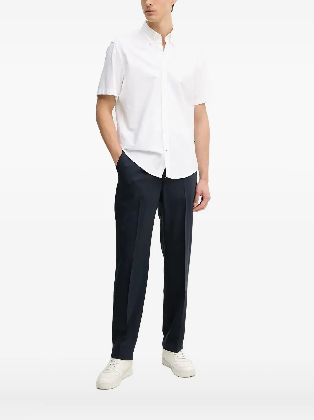 BOSS short-sleeved buttoned-down shirt | White | Image 1