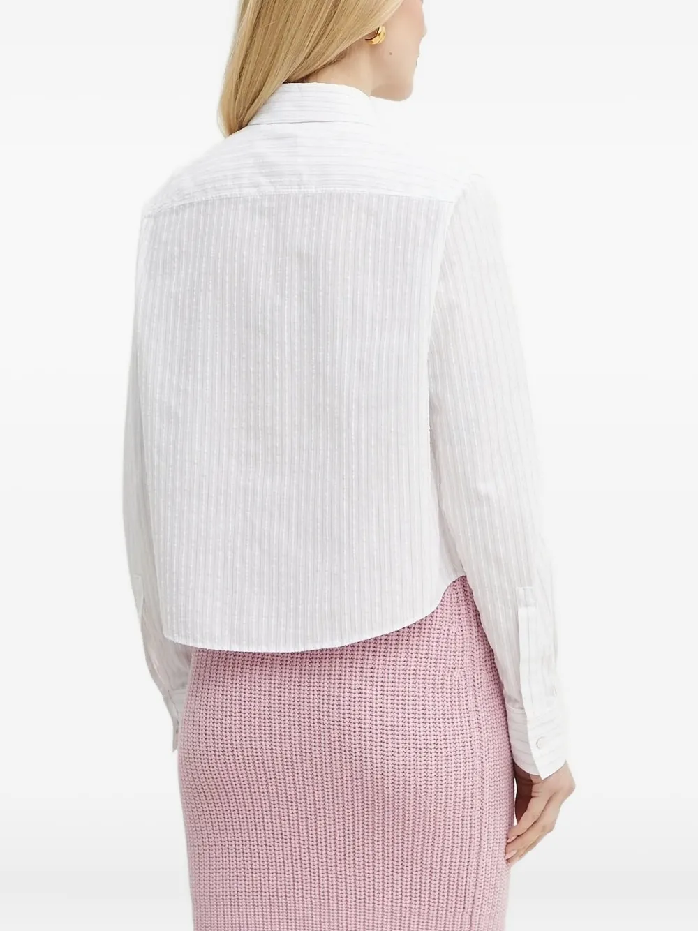 BOSS Blouse met krijtstreep - Wit