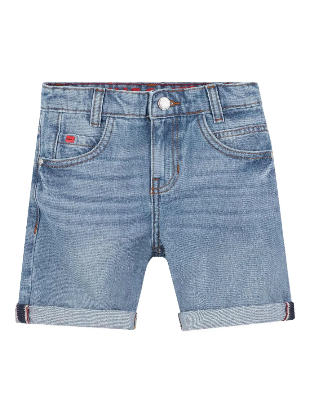 HUGO KIDS logo-patch denim shorts | Blue | Image 1