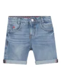 HUGO KIDS logo-patch denim shorts - Blue
