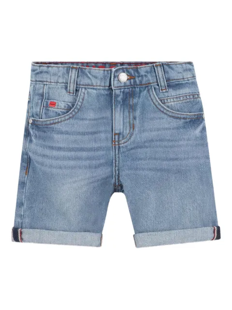 HUGO KIDS logo-patch denim shorts