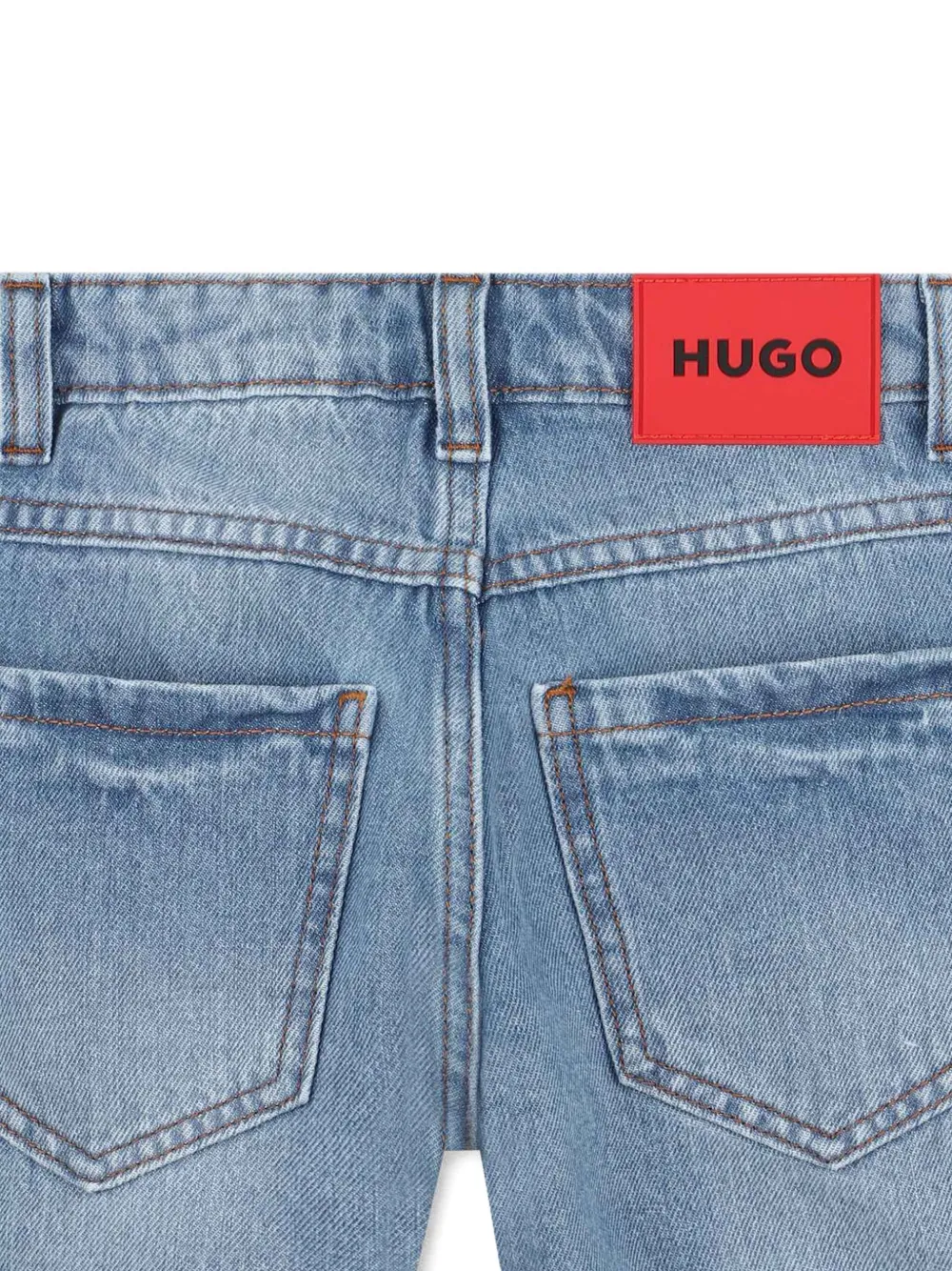 HUGO KIDS logo-patch denim shorts | Boys Denim Shorts | Image 2