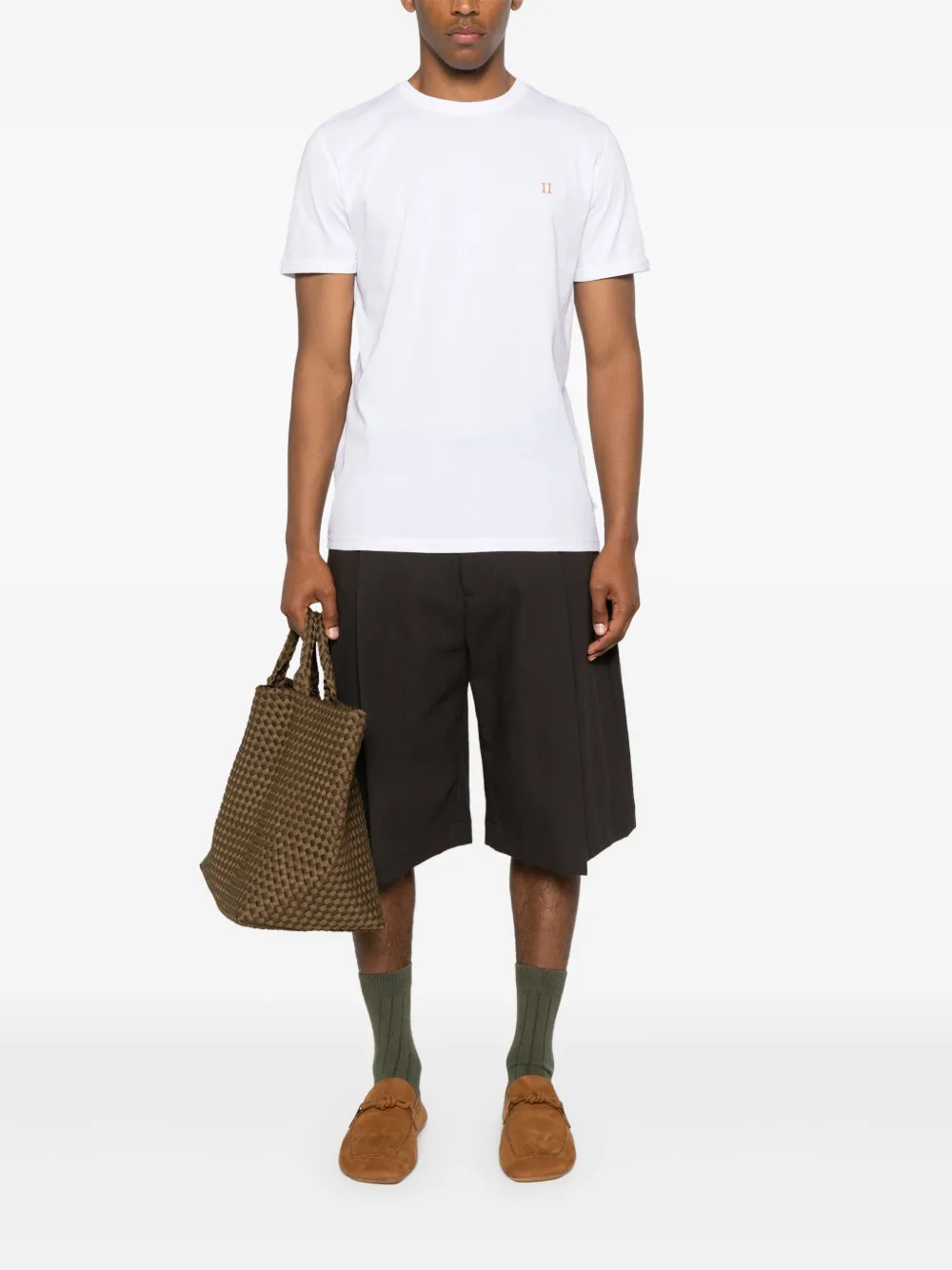 Les Deux T-shirt met geborduurd logo - Wit