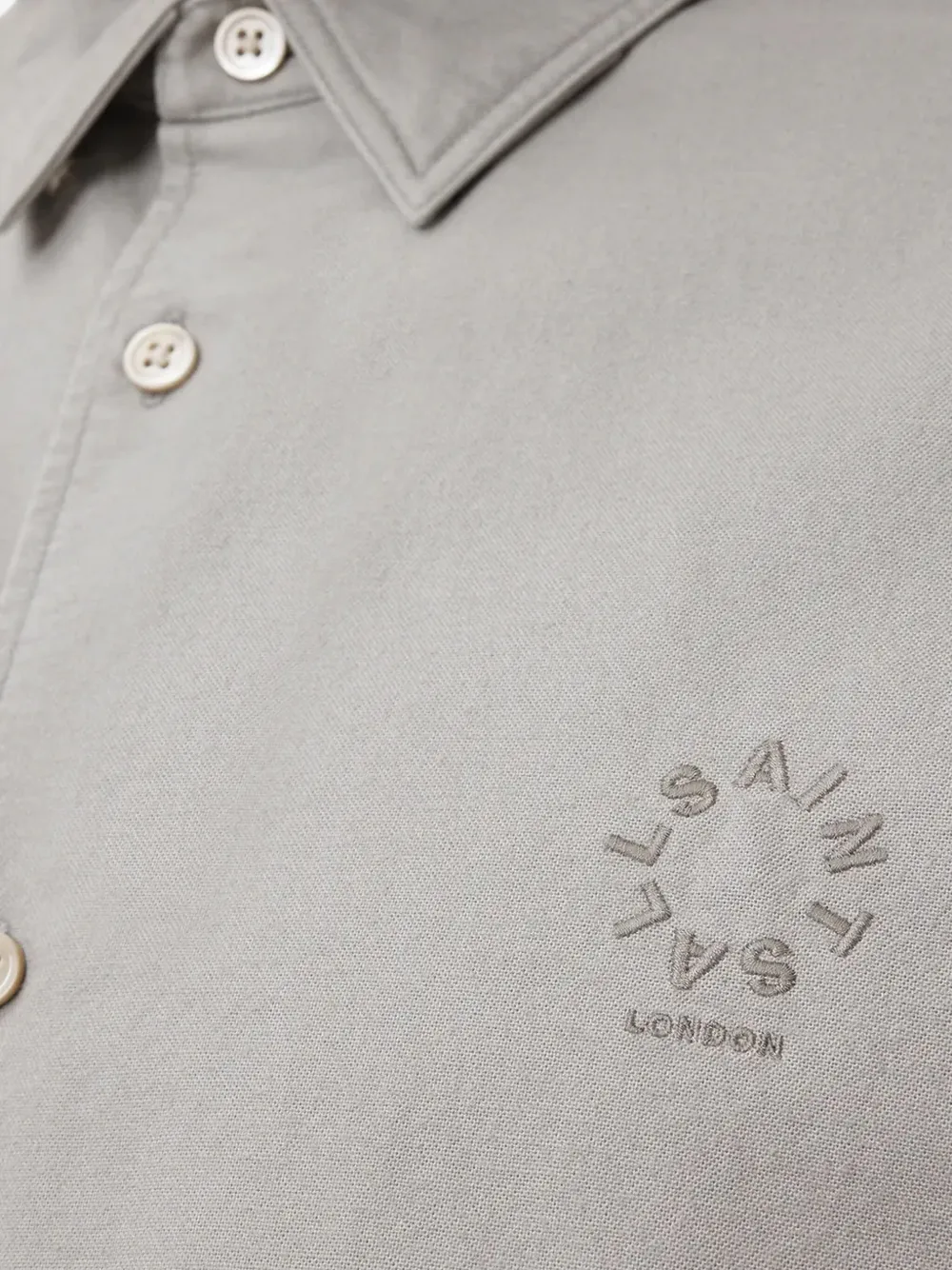 AllSaints Haven overhemd met geborduurd logo Grijs