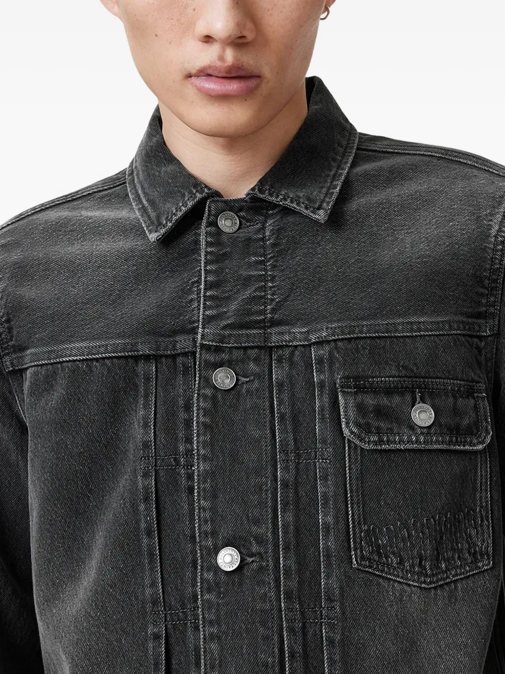 AllSaints Denim jack Zwart