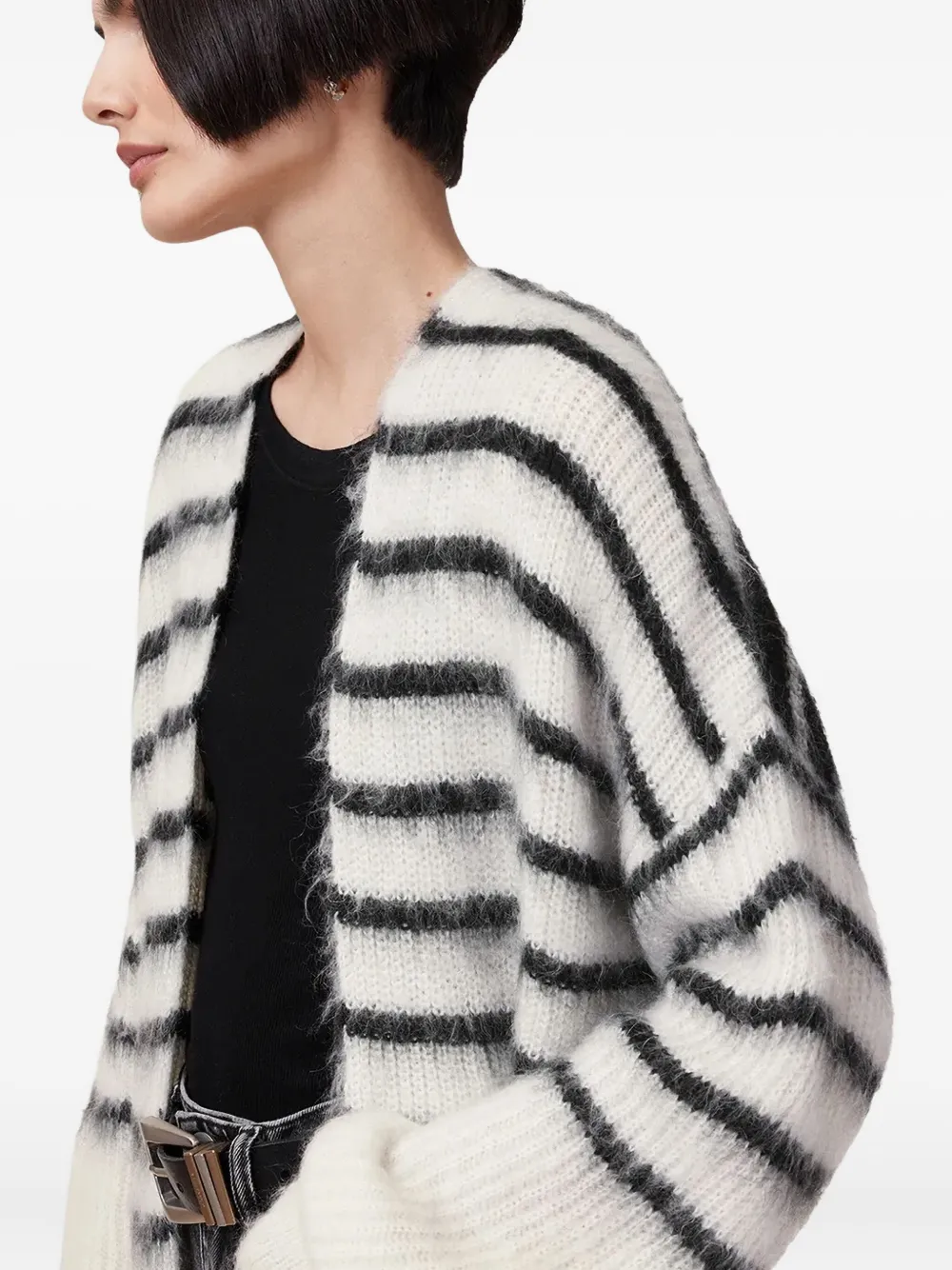 AllSaints Riga gestreept vest Wit