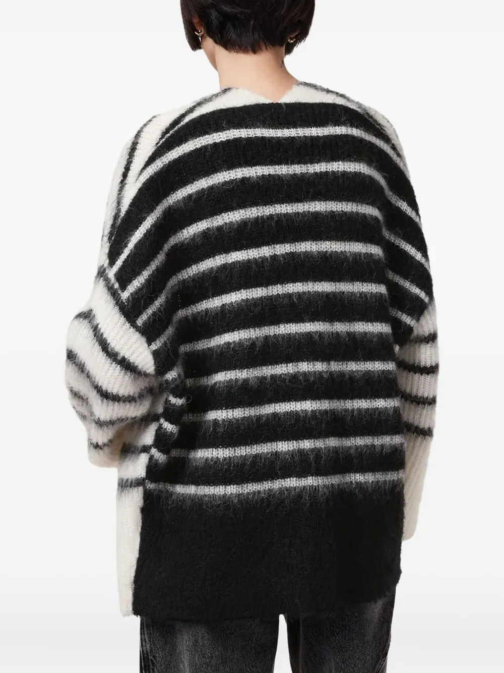 AllSaints Riga gestreept vest Wit