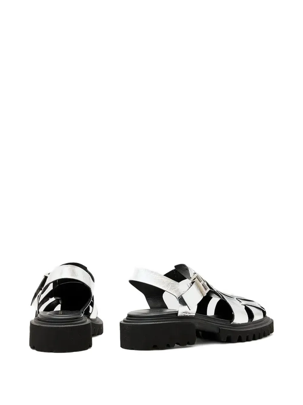 AllSaints Tess Chunky leather sandals Silver