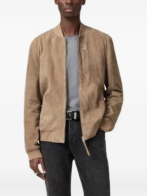 AllSaints Kemble zip-fastening suede bomber jacket