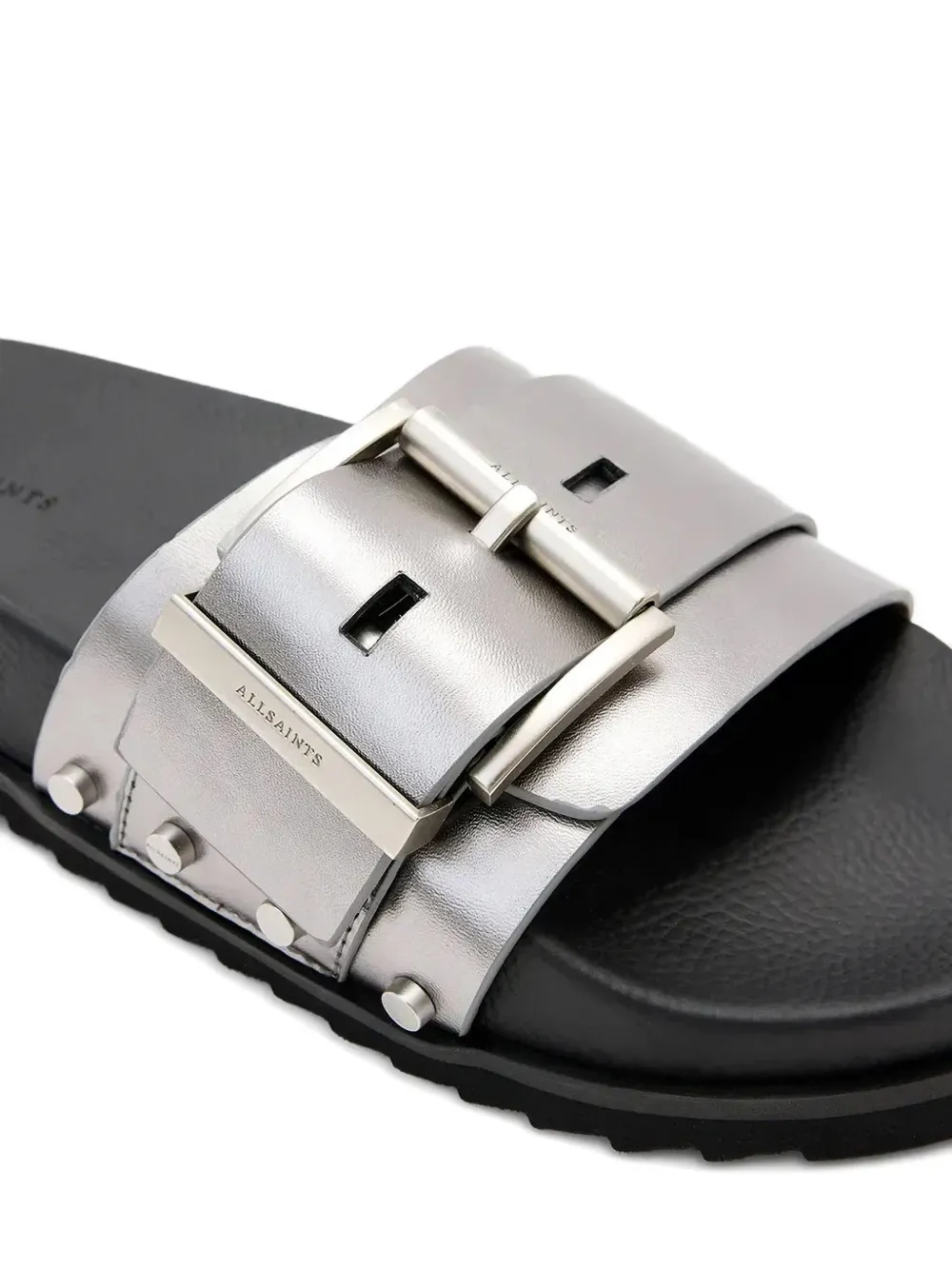 AllSaints metallic sandals Silver