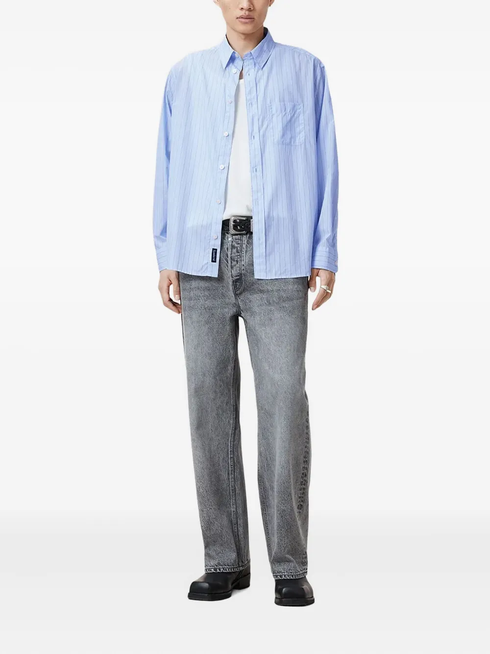 AllSaints Overhemd met krijtstreep Blauw