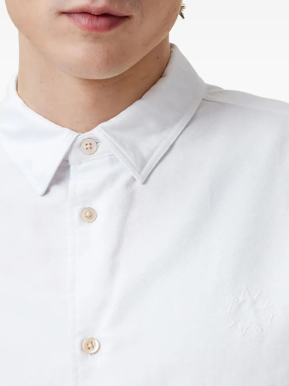 AllSaints Haven overhemd met geborduurd logo Wit