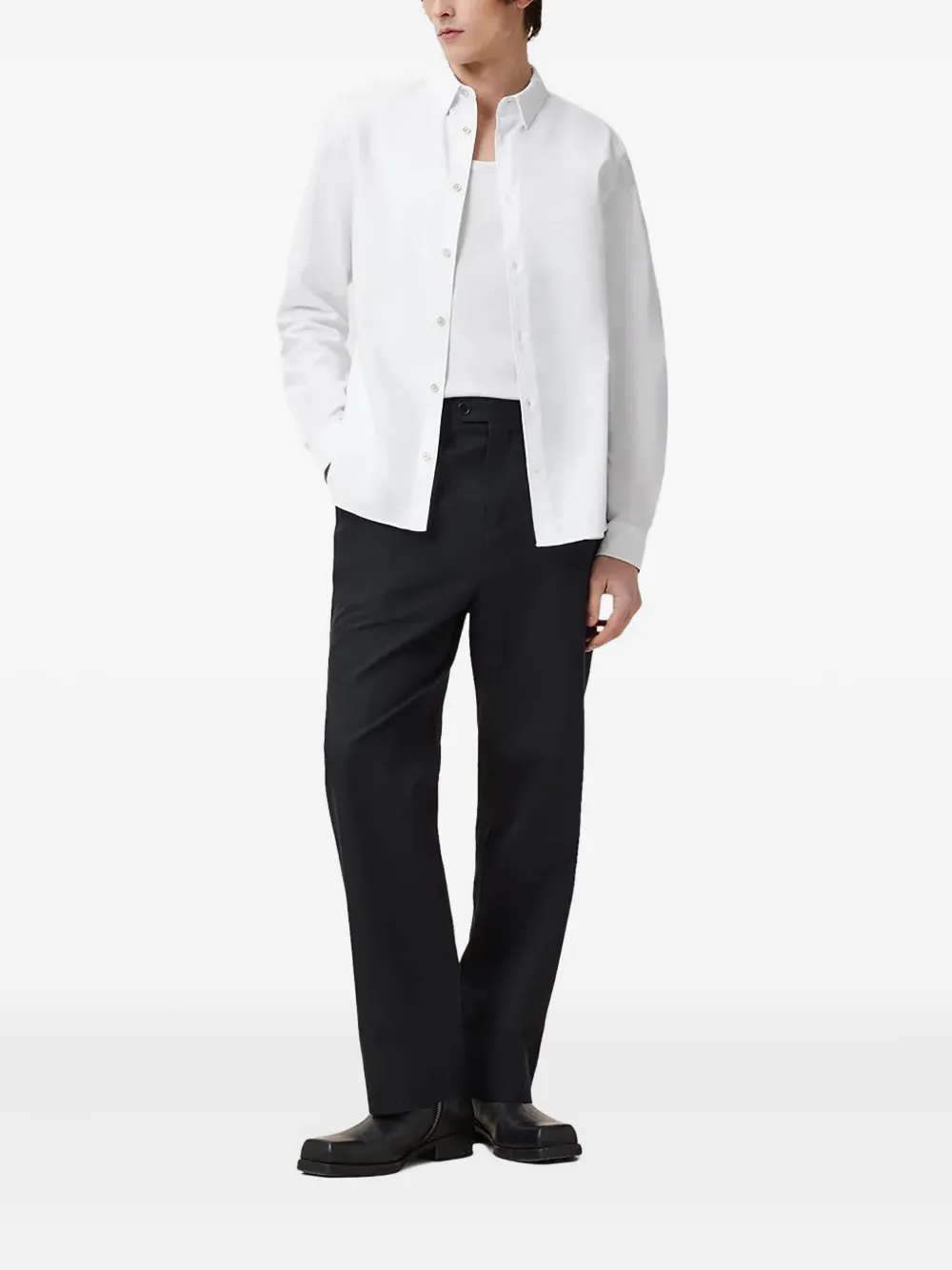 AllSaints Haven overhemd met geborduurd logo Wit