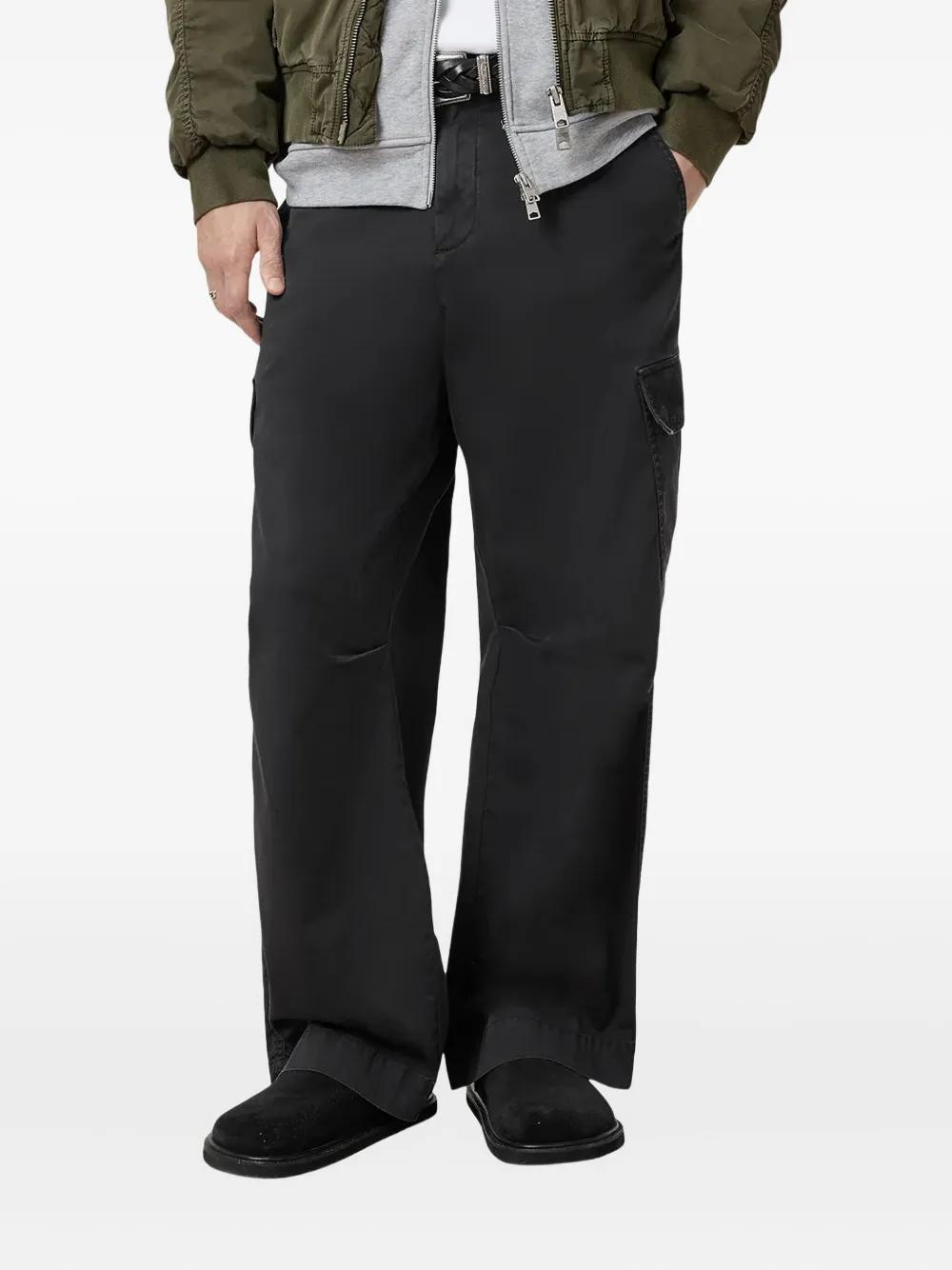 Allsaints Flynn Cargo Trousers In Black