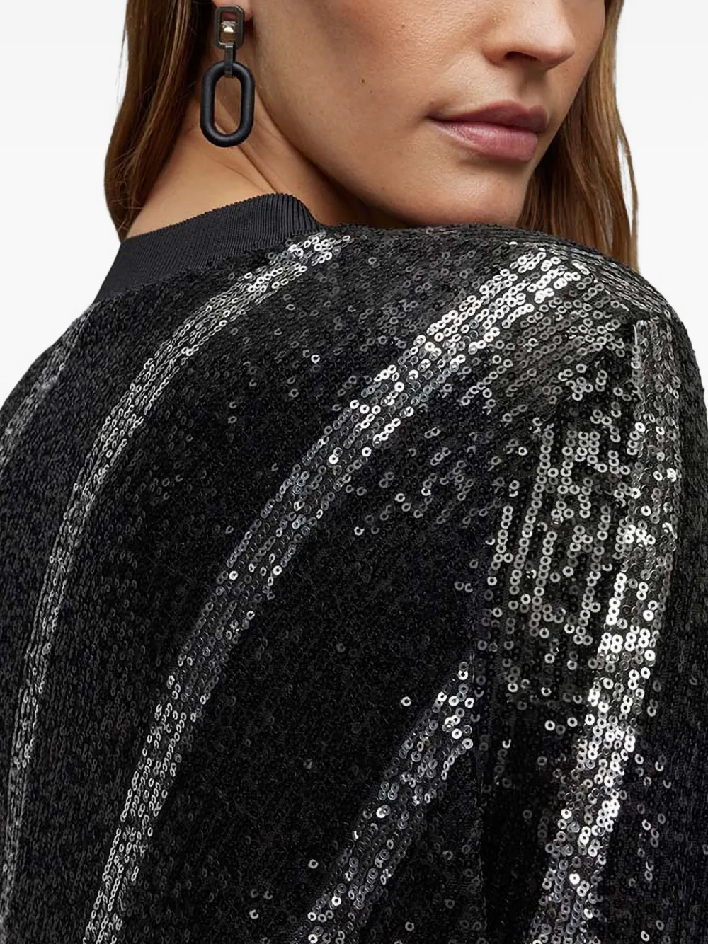 AllSaints Juela mini-jurk met pailletten Zwart