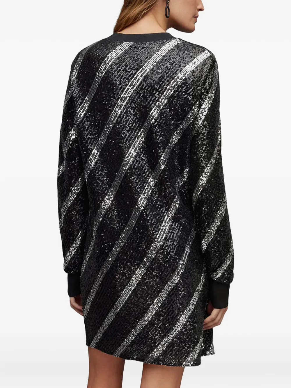 AllSaints Juela mini-jurk met pailletten Zwart