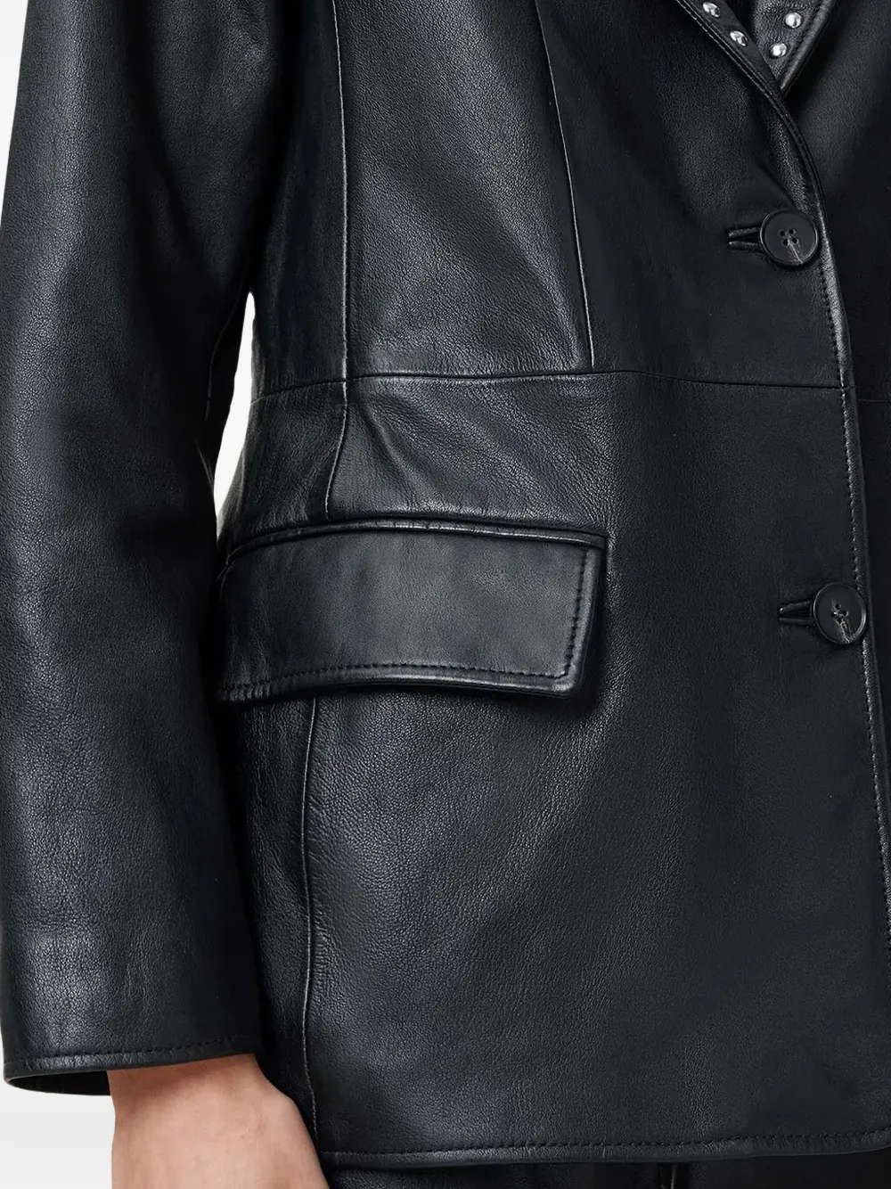 AllSaints Leren blazer Zwart