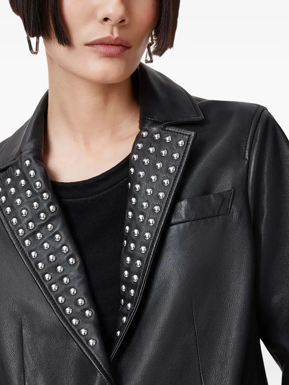 AllSaints Leren blazer Zwart