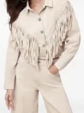 AllSaints Marlene fringe-detail cropped jacket - Neutrals