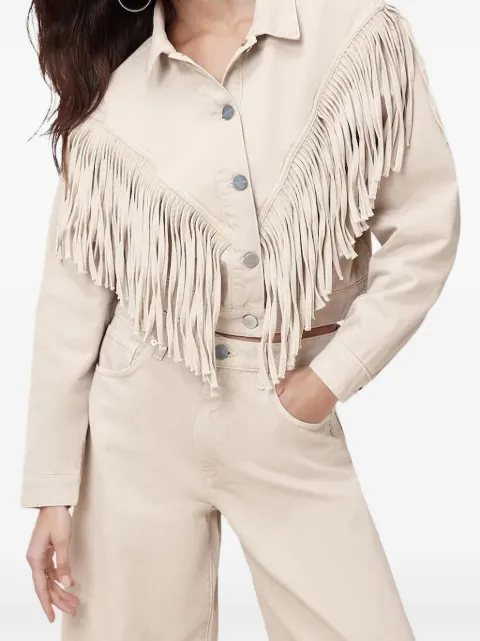 AllSaints Marlene fringe-detail cropped jacket