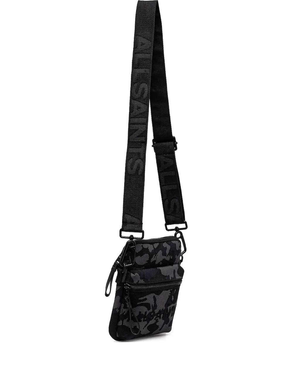 AllSaints camouflage-pattern zip-fastening messenger bag | Black | Image 1