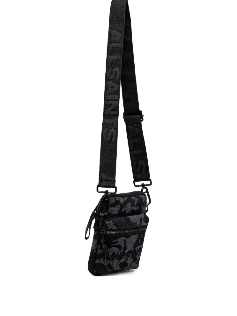 AllSaints camouflage-pattern zip-fastening messenger bag