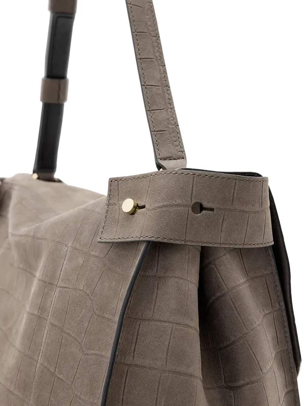 Shop Allsaints Croco-embossed Shoulder Bag
