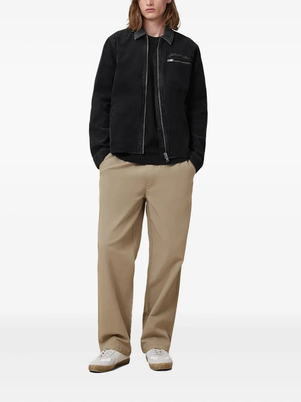 AllSaints Hanbury broek met elastische taille - Beige