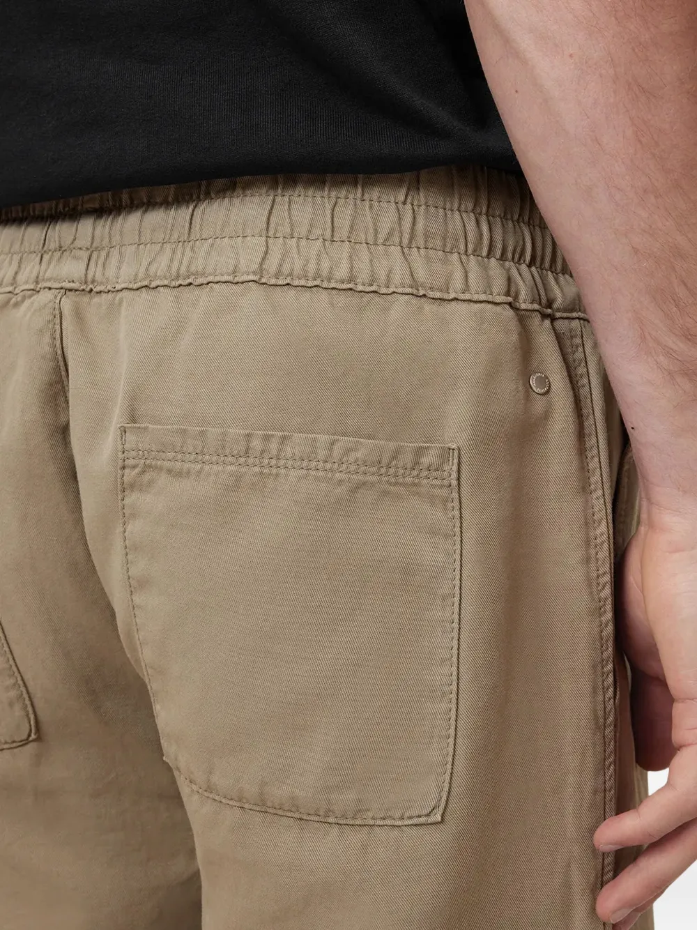 AllSaints Hanbury broek met elastische taille Beige