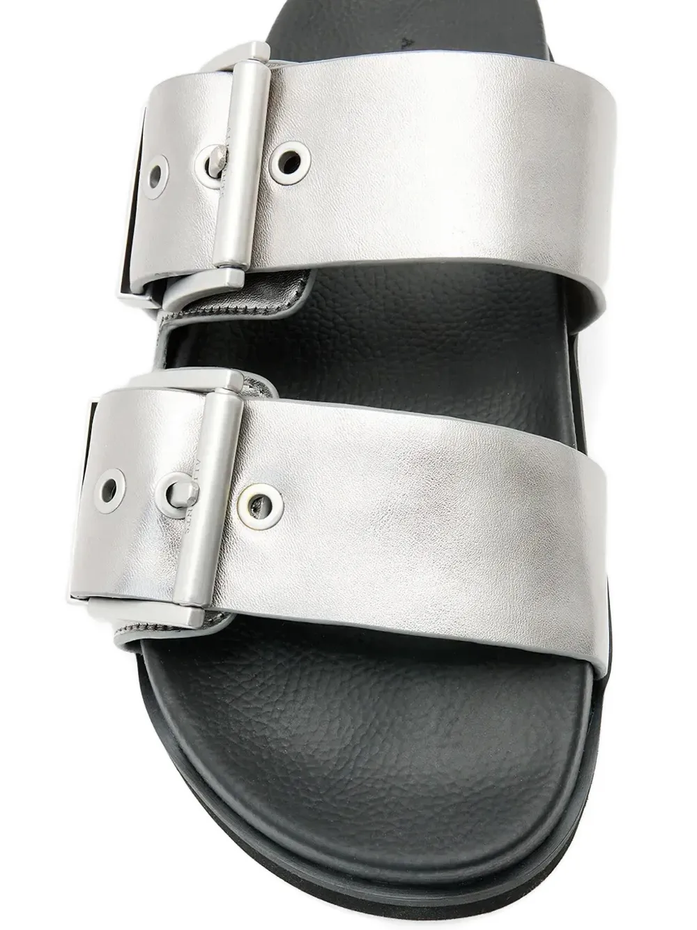 Allsaints Mia Double Strap Slide Sandal In White