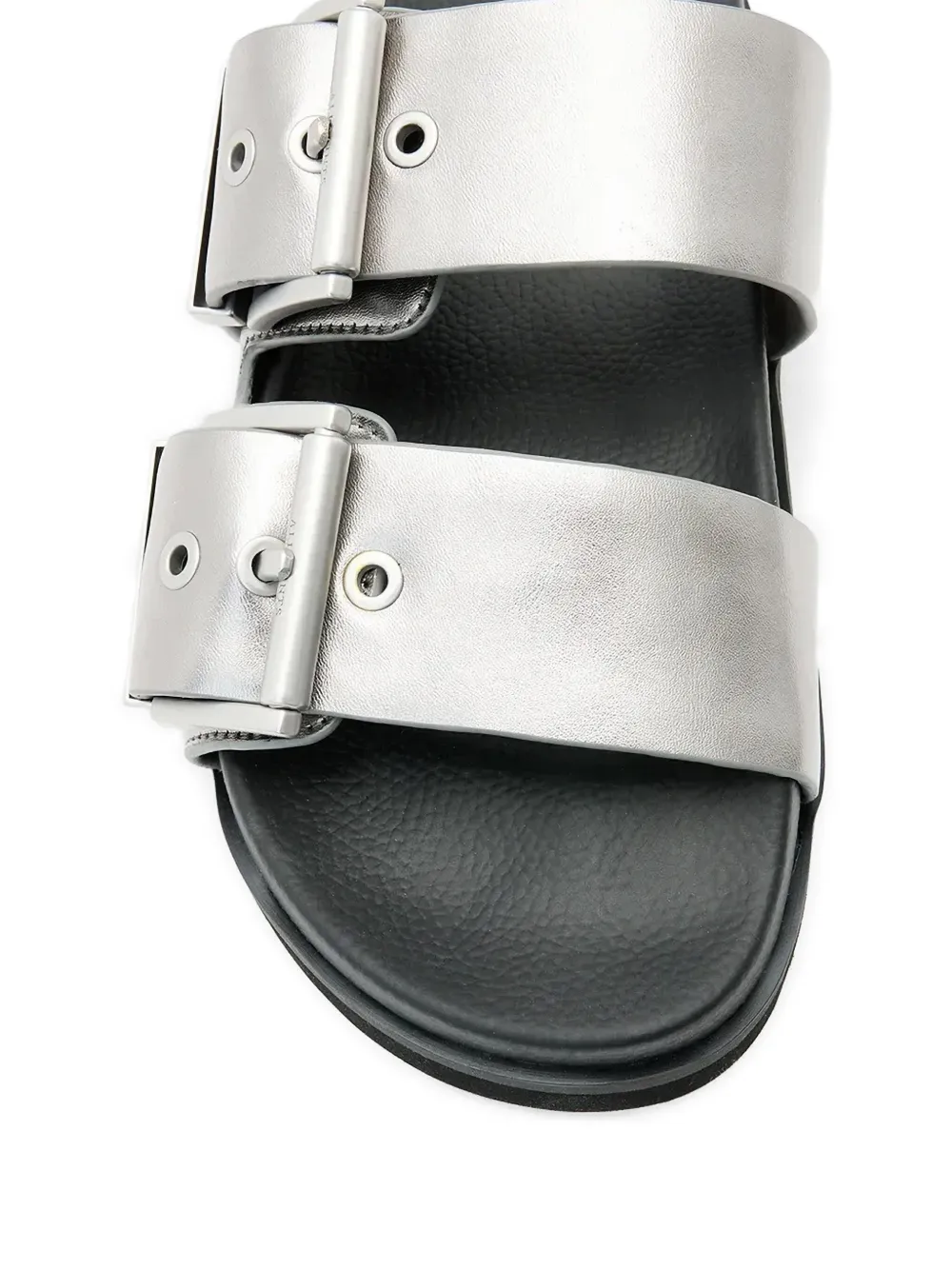 AllSaints metallic slides Silver