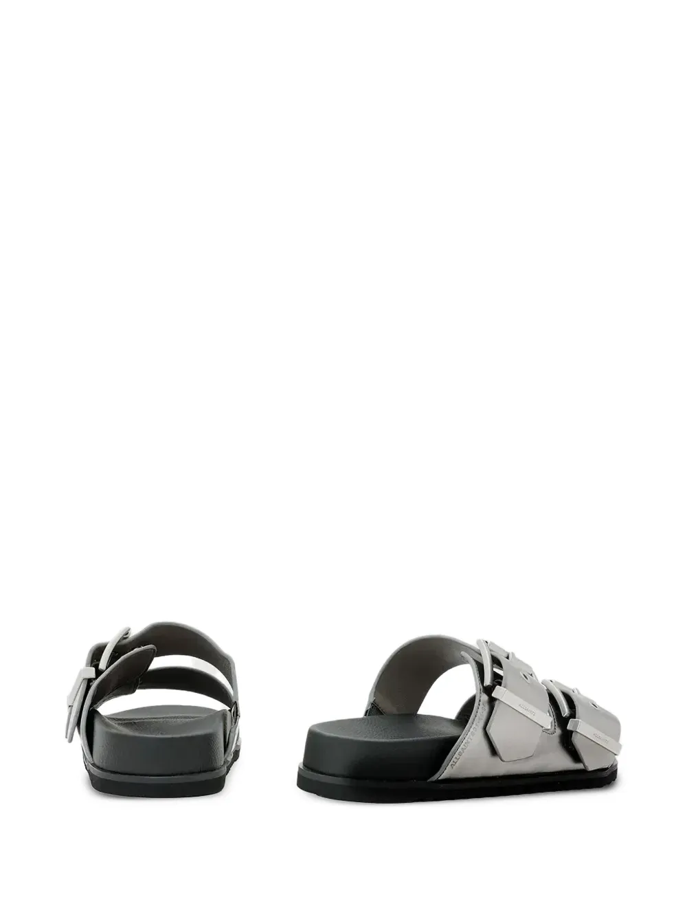 AllSaints metallic slides Silver