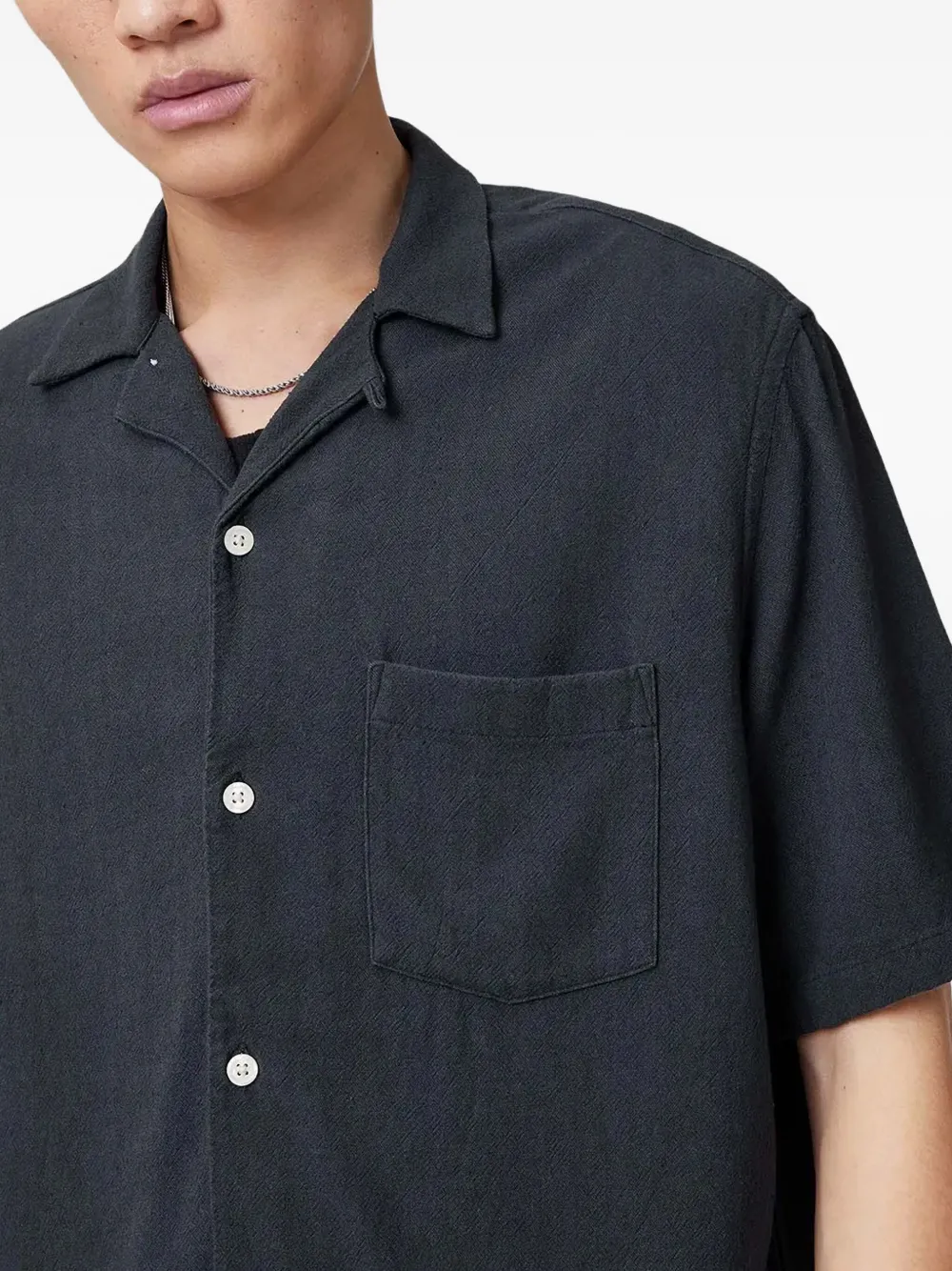 AllSaints Cudi overhemd met opgestikte zak Blauw