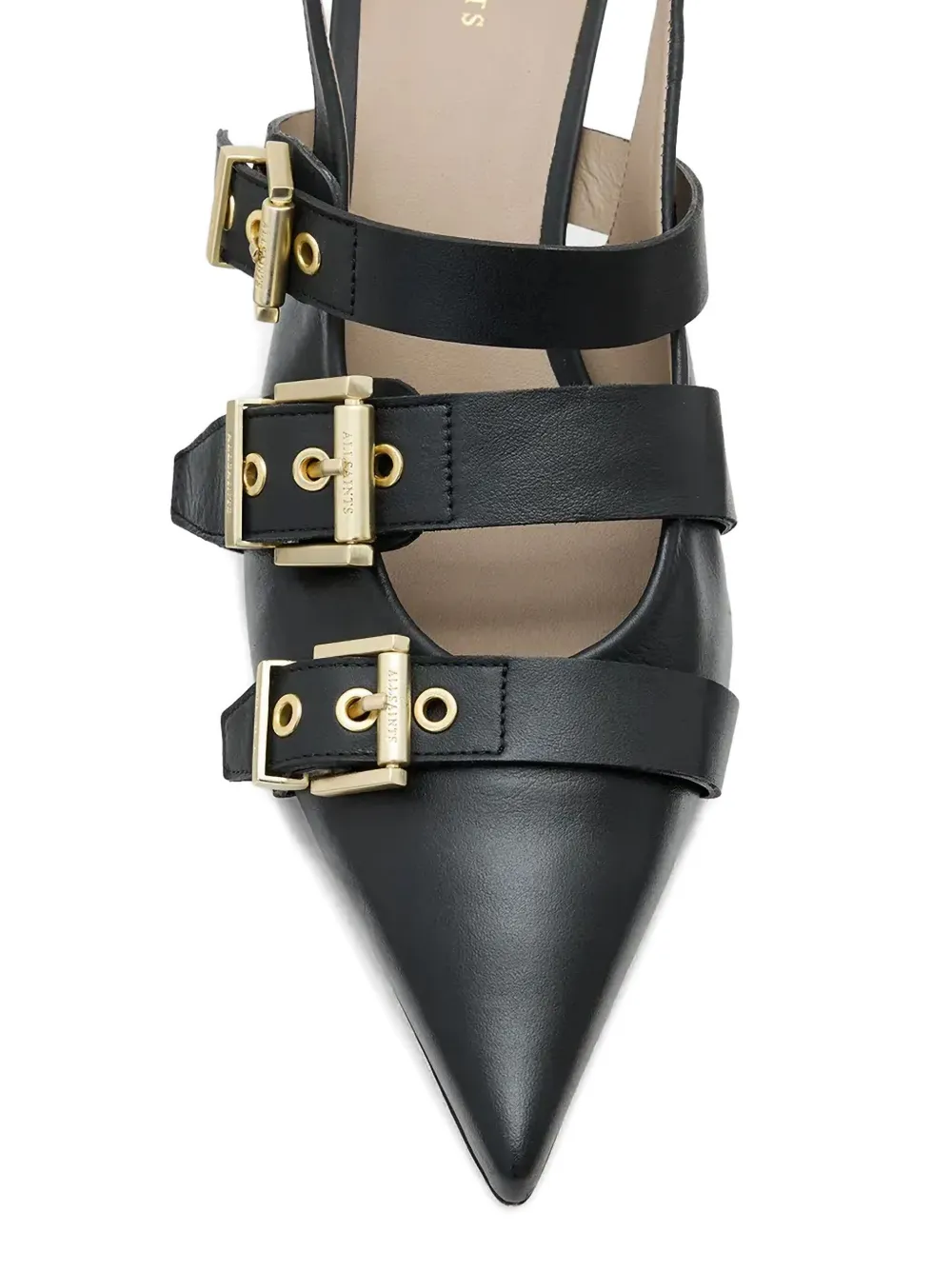 AllSaints Pema leren pumps Zwart