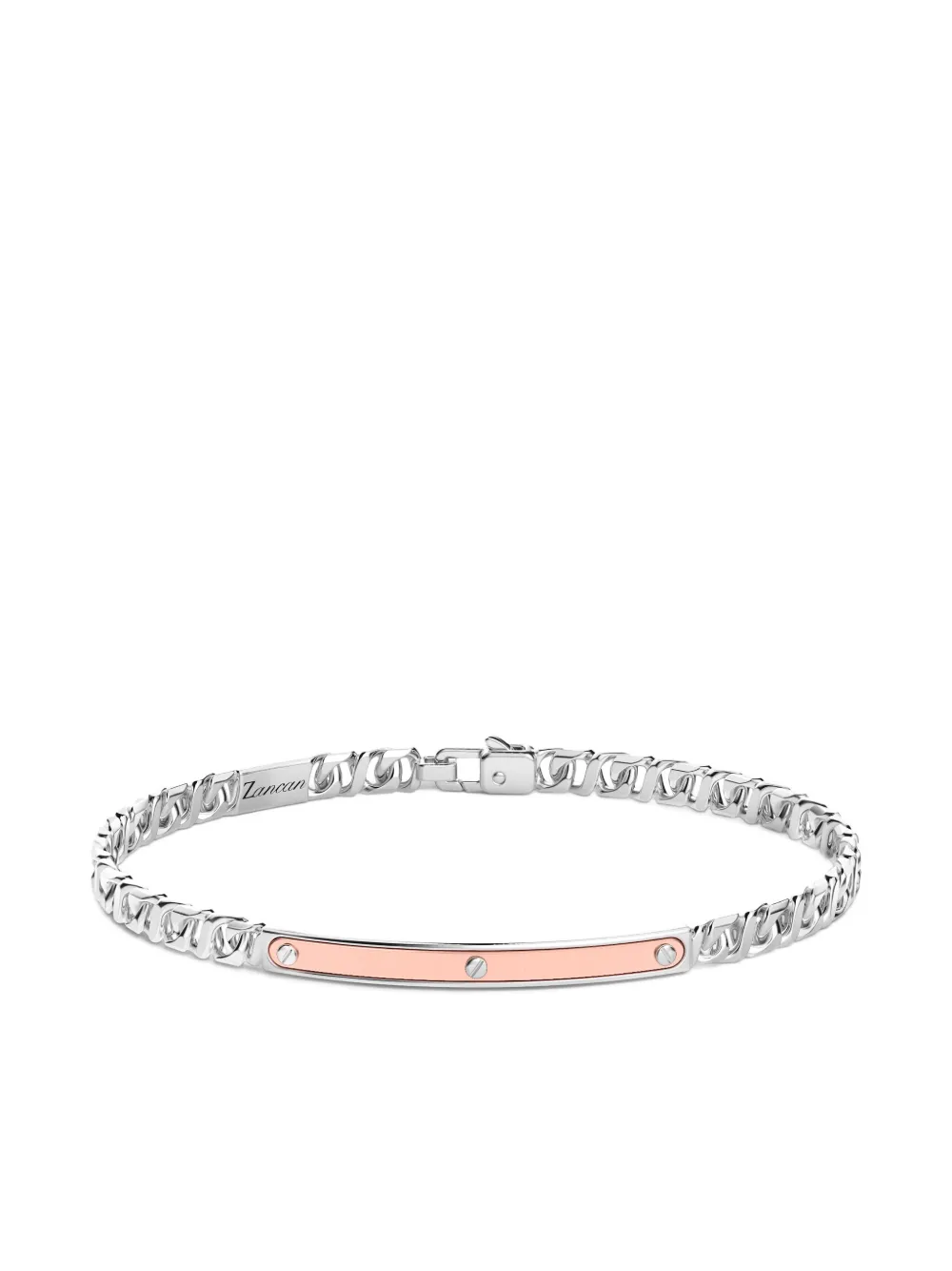 Zancan pulsera en plata de ley con apliques | rosa | Image 1