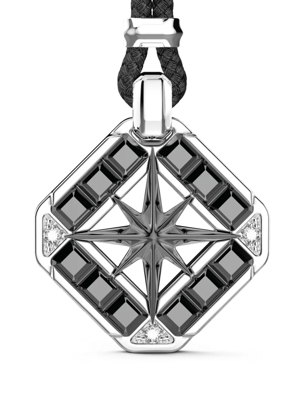 Zancan Collana in argento sterling con diamanti | nero | Image 1